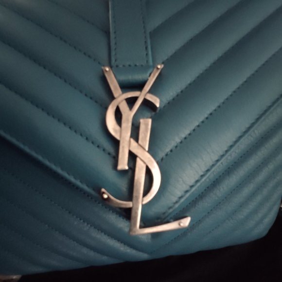 SAINT LAURENT Medium College Bag Peacock Green - Picture 15 of 17